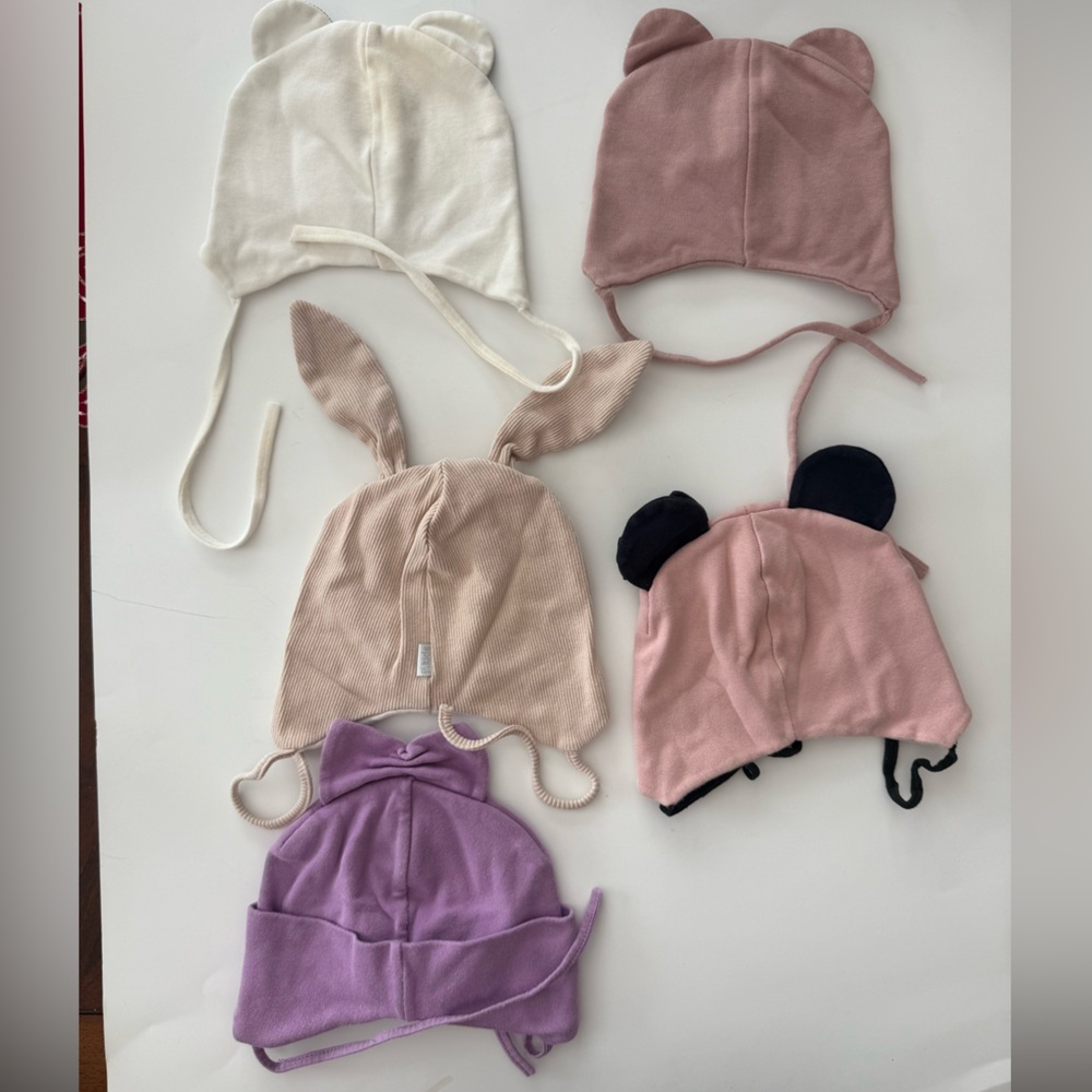 Set of 5 Baby Cotton Hats Adorable Kids Animal-Themed - Picture 2 of 2